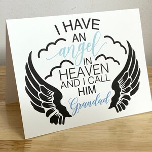 Carte Angel Called Grandad , Vierge à l'intérieur , Imprimé , Ailes , Paradis , Nuages , Deuil , Deuil , Perte , Amour