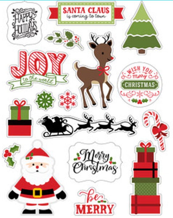 Christmas Stickers / Holiday Stickers / Die Cut Stickers / Reindeer  Stickers / Glossy Paper Stickers / Matte Paper Sticker