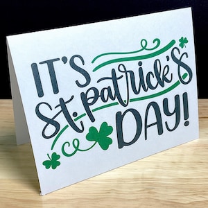 Carte de Saint Patrick , Vierge à l'intérieur , Imprimé , Trèfle , Irlandais , Porte-bonheur , Vert , Ami , Cadeau