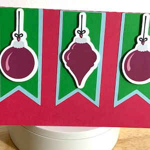 Carte avec décorations des fêtes , Vierge à l'intérieur , Superposition , Imprimé , Noël , Hiver , Familial , Joie , Festif