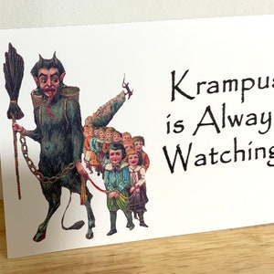 Krampus Alpine folklore Card , Advent , Krampuslauf Run , Krampuskarten , Saint Nicholas festival , Pagan