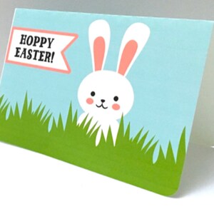 Carte de joyeux lapin de Pâques , Carte vierge , Vacances , Enfants , Ados , Adultes , Oeuf , Rose , Fleur , Printemps , Papercut