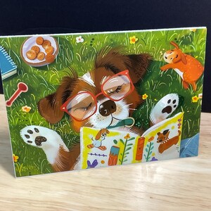 Chilling at the Park , Dog Card , Nap , Cool , Cute , Funny , Snooze , Relaxing