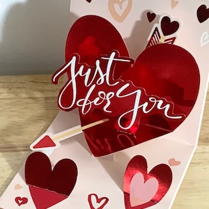 Carte de Saint-Valentin Love, imprimée, pop-up, feuille rouge, cœurs, partenaire, sincère, rose, vie, cadeau