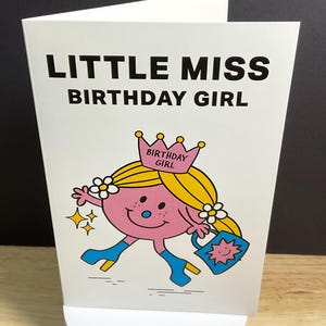 Carte d'anniversaire de fille, Joyeuse, Rose, Talons, Sac à main, Couronne, Étoiles, Petite, Enfants, Adultes, Rétro