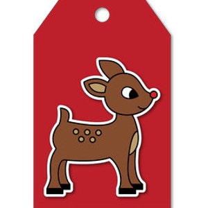Lot de 9 étiquettes de Noël pour Noël, Père Noël, Hot Coco, Bonhomme en pain d'épice, Rudolph, bonhomme de neige, canne en bonbon, arbre, Neige