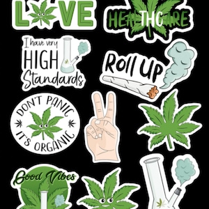 Autocollants Weed , THC, Plante , Biologique , Guérison , Pouvoirs , Scrapbooking , Artisanat