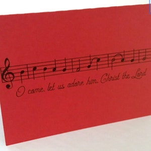 Carte de correspondance de musique pour les fêtes du Christ chargé, intérieur vierge, chanson, famille, amis, hiver