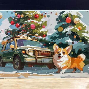 Carte de Noël A Merry Corgi , Vacances , Festif , Chien , Arbre , Décorations , Hiver , Merveilleux