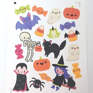 Stickers d'Halloween Kawaii, Citrouille, Chat, Bonbon, Chauve-souris, Sorcière, Araignée, Loisirs créatifs, Fabrication de cartes, Scrapbooking