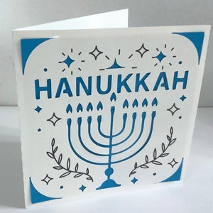 Hanukkah Card , Blank inside , Tradition , Festivity , Kislev , Lighting , Candles , Menorah , Family , Friends
