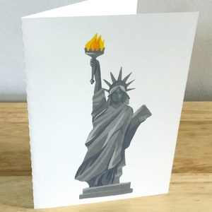 Carte Statue de la liberté , Vierge à l'intérieur , Imprimé , New York , Fier , Honneur , Flamme