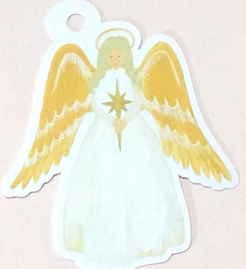 Christmas Angel Gift Tags Set of 12 Holidays Wings  Etsy