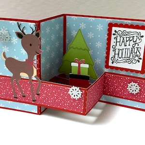 Carte Joyeuses Fêtes , Vierge , Neige , Cadeaux , Arbre , Famille , Amis , Noël
