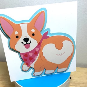 Carte Corgi, Imprimé, Chien, Heureux, Cœurs, Amour, Mignonne, Adorable, Ami, Famille, Conjoint, Enfants, Adultes
