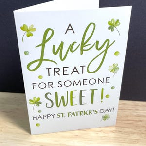 Carte de poche de la Saint-Patrick, verte, porte-bonheur, ami, trèfle, irlandais
