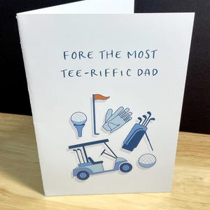 Carte de golf pour papa , Parr , tee , balle , birdie , club , trou d'un coup , gant , fête des pères , anniversaire
