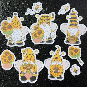 Nains tournesol , jardin , jaune , noir , loisirs créatifs , agenda , abeille , nature , amis , famille , scrapbooking