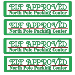 Elf approved North Pole Packing Center,  Christmas Stickers , Gifts , Holiday , Kids , Adults , Presents , Santa