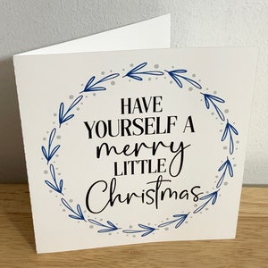 Joyeux petite carte de Noël , Paix , Cadeau , Festif , Amis, Famille , Joie , Bleu