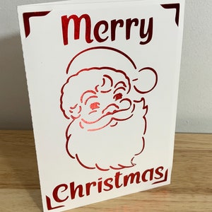 Carte de joyeux Noël Père Noël, HoHoHo, Jolly, Festif, Rouge, Saint-Nicolas, Traditionnel, Amis, Famille