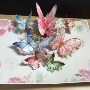 Carte papillon pop-up , Fête des Mères , Printemps , Été , épouse , Nature , Enthousiaste , Guérison