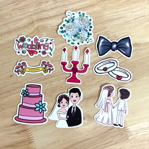 Autocollants en vinyle pour mariage, Agenda, Scrapbooking, rappels, mariée, marié, gâteau, bague, robe