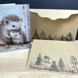 Carte hérisson et créature des bois , Sauvage , Feuilles , Bois , Vie , Animal