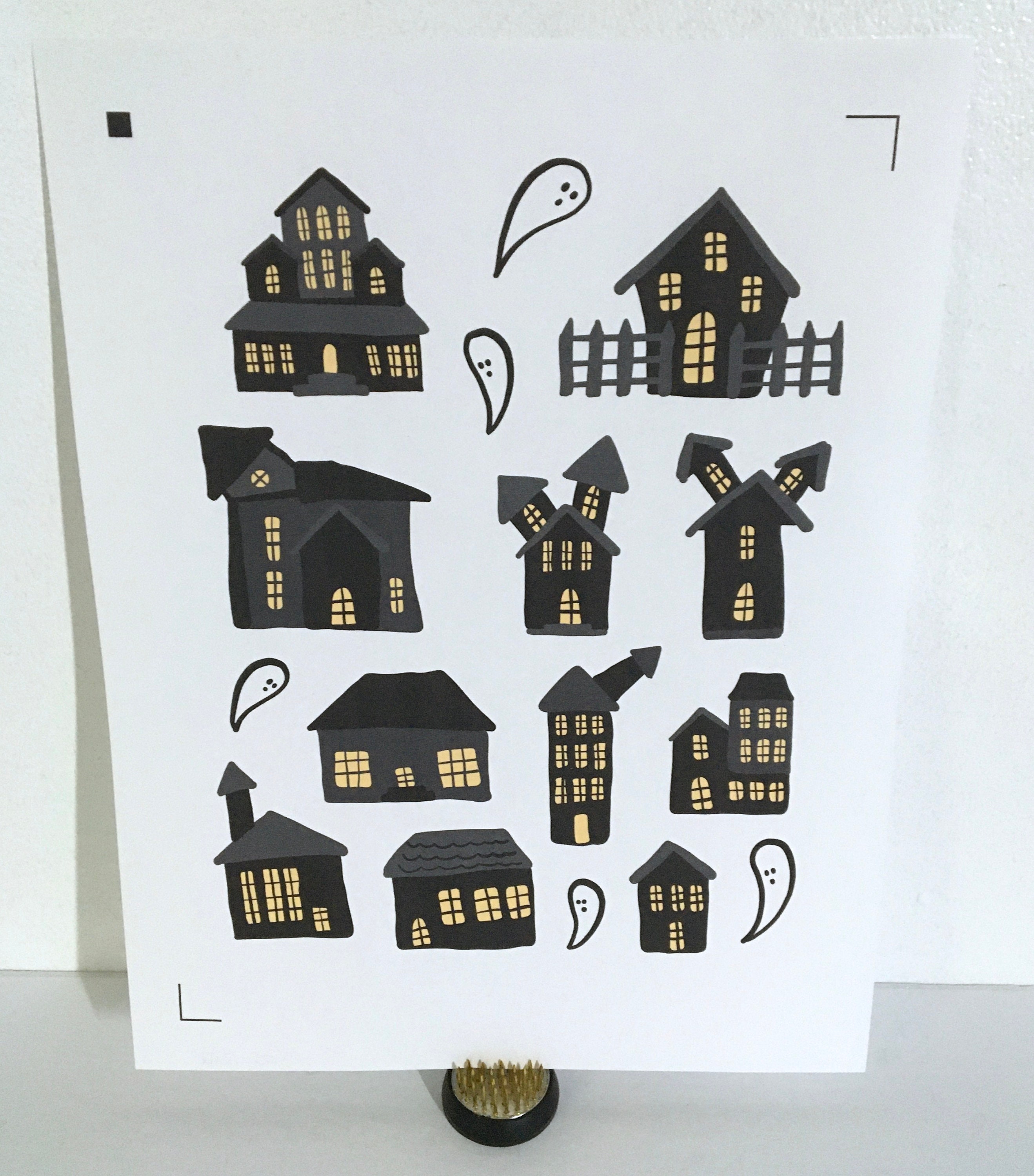 Ghost and Haunted House Stickers Halloween Spooky Scary | Etsy