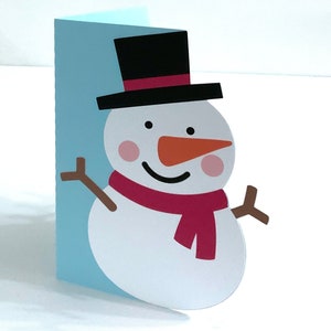 Carte de Noël bonhomme de neige, intérieur vierge, hiver, vacances, famille, amis, cadeau, voeux de saison, froid, enfants, adultes