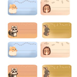 Étiquettes de livre , Animaux , Enfants , Adultes , Ados , Nom , Notes , Rappels