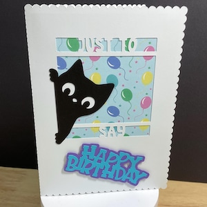 Carte de joyeux anniversaire chat, Ballons, Kitty, Fête, Sans âge, Sourire, Confettis, Parfait