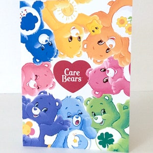 Carte imprimée CareBear , Vierge à l'intérieur , Enfants , Adultes , Amis , Famille , Amour , Coeur , Partager , Soins , TLC