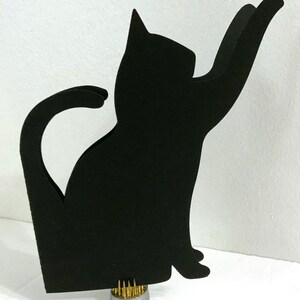 Carte Silhouette de chat, chaton, animal de compagnie, noir, bébé fourrure, famille, amis, amour, félin