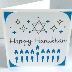 Hanukkah Card , Blank inside , Tradition , Festivity , Kislev , Lighting , Candles , Menorah , Family , Friends