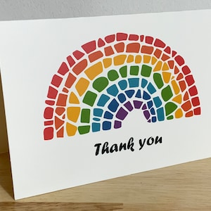 Carte de remerciement , Vierge à l'intérieur , Imprimée , Arc-en-ciel , Mosaïque , Gratitude , Apprécier