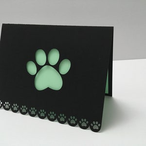 Paw Prints Blank Card , Cats , Dogs , Animals , Love , Papercut , Family , Friends