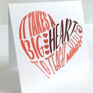 Teachers Big Apple Card , Blank inside , Heart , Thanks , Minds , Appreciation , Love , School
