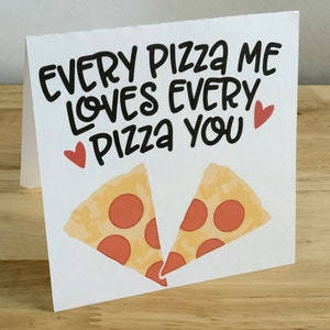 Pizza Saint-Valentin Carte , Vierge à l’intérieur , Imprimé , Amour , Nourriture , Coeurs , Conjoint , Ami
