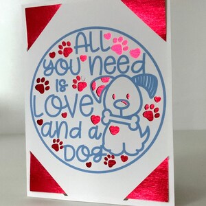 Carte Love Dog , Imprimée , Vierge à l'intérieur , Empreintes de pattes , Animal de compagnie , Animal , Os , Woof , Chiot