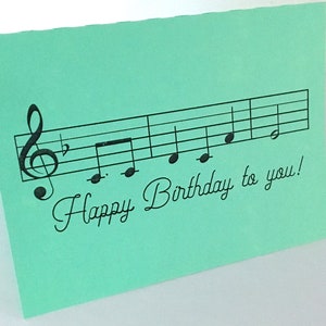 Joyeux anniversaire Cartes de notes musicales , Imprimé , Les gars , Vierge à l’intérieur , Filles , Enfants , Adultes , Famille , Amis
