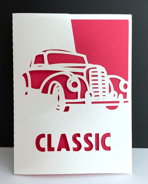 Vintage Car Card Blank Inside Classic Men Masculine Etsy