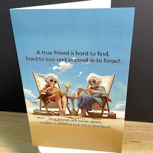 Carte True Friends , Amour , Coeur , Meilleur ami , Filles , Femmes , Cherish , Boissons
