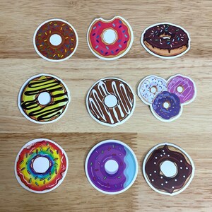 Yummy Donut Stickers , Vinyl , Sweets , Treats , Cake , Frosting , Play , Crafts , Gifts , Kids , Adults , Teens