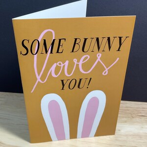 Carte Bunny Love, oreilles, Pâques, joie, vacances, enfants. , Adultes , Mignonne , Simple , Cadeau