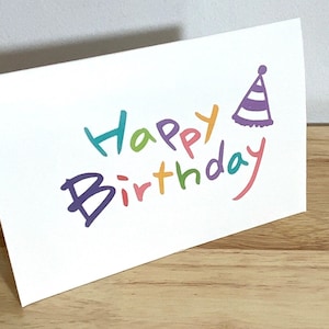 Happy Birthday Card , Printed , Blank , Balloon , Confetti , Banners , Colourful , Friend , Family , Adults , Kids