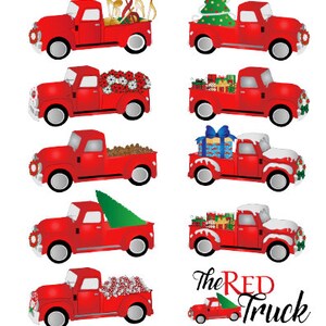 Les autocollants de Noël du camion rouge , Journal , Cadeaux , Cartes , Scrapbooking , Artisanat , Pays , Arbre , Vacances