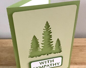 With Sympathy Card , Blank inside , Trees , Nature , Freedom , Fly , Spirit , Breath , Green , Love , TLC , Loss
