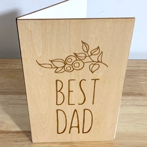 Meilleur papa carte en bois, fête des pères, anniversaire, juste parce que, olives, branche, plante, amour