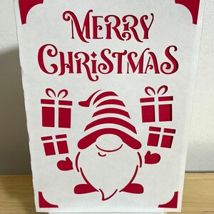 Carte de joyeux Noël Gnome , Cadeaux , Vierge à l'intérieur , Barbe , Vacances , Festif , Rouge , Heureux , Enfants , Adultes , Amis , Famille